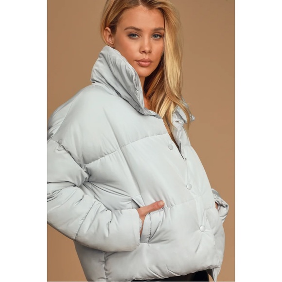 SOLD Free People Blue Puffer Jacket - Picture 5 of 9